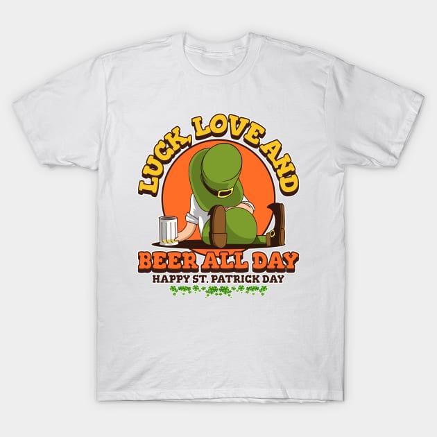 Beer All Day Leprechaun T-Shirt by SkullTroops